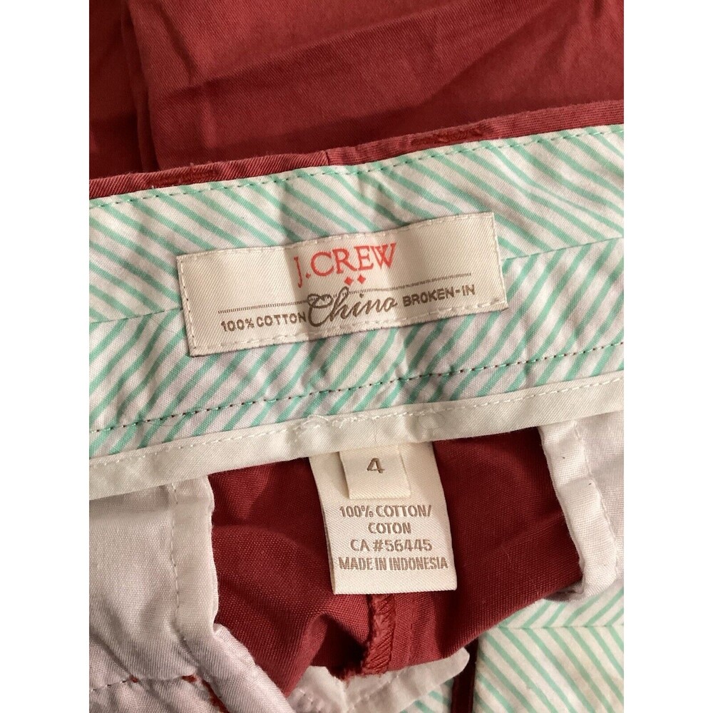 J. Crew 100% Cotton Chino Broken In Coral Pink Orange Shorts 4 - Picture 3 of 4